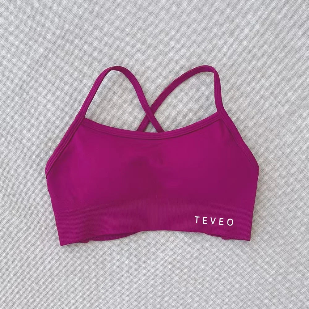 2025 Nouveau Haute Elastique Antichoc Entièrement Mat Croix Beauté Dos Nu Sans Couture Vêtements De Yoga Soutien-Gorge De Sport