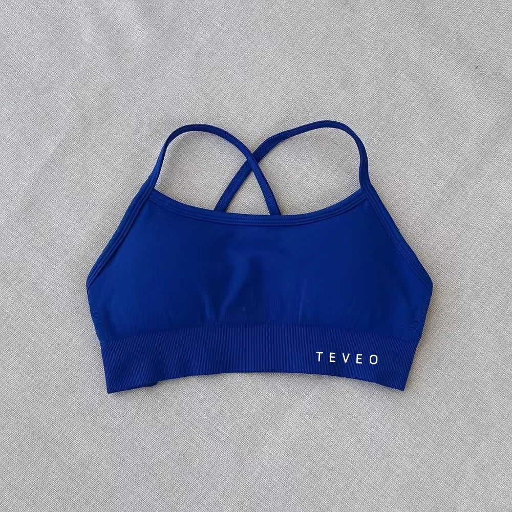 2025 Nouveau Haute Elastique Antichoc Entièrement Mat Croix Beauté Dos Nu Sans Couture Vêtements De Yoga Soutien-Gorge De Sport