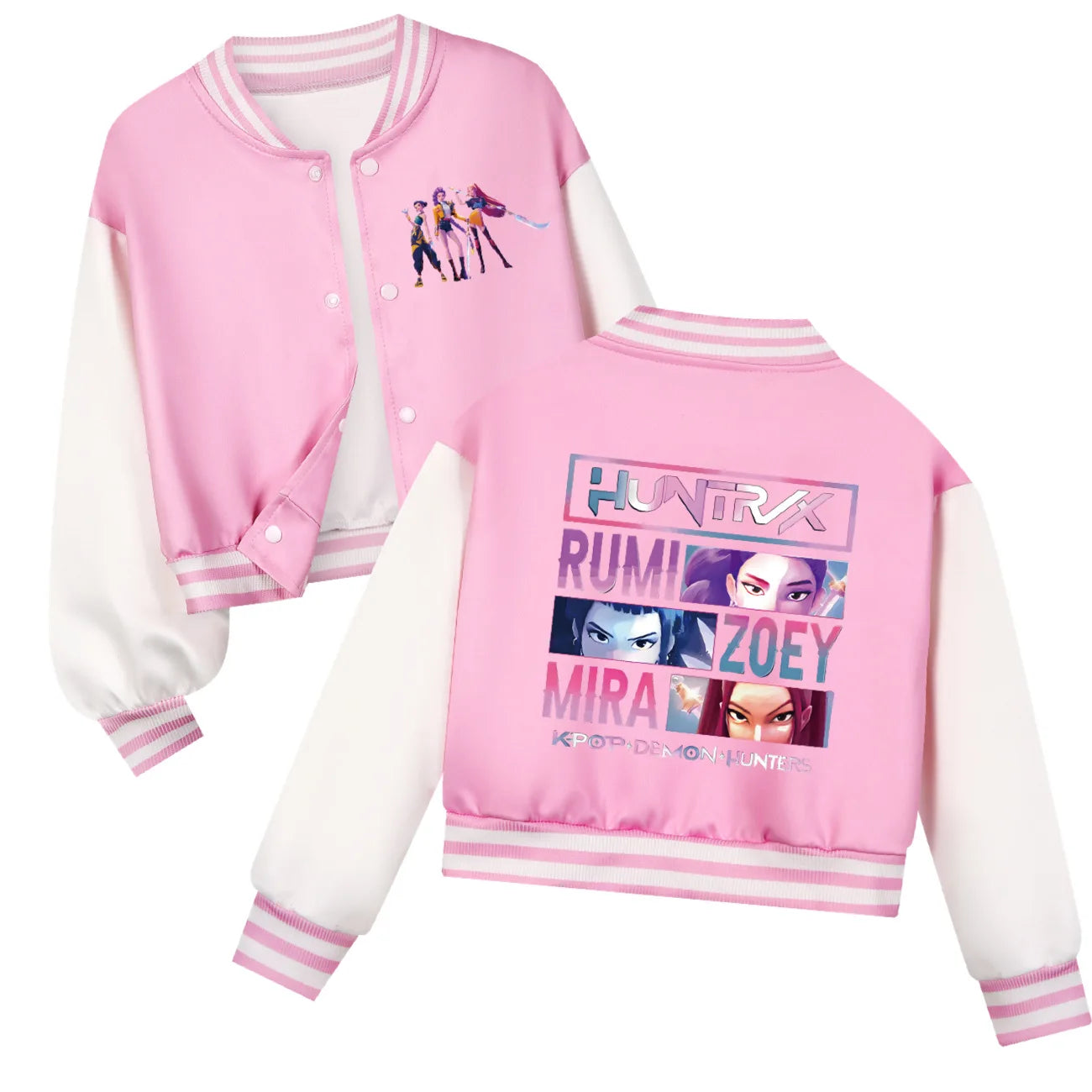 KPop Demon Hunters Kids Baseball Uniform Girls Boy Fashion Casual Jacket Outerwear Children's Clothing Movie Fans Gift Girl Tops