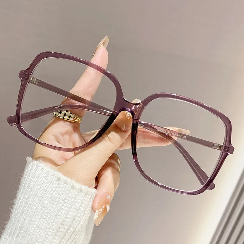 Women Prescription Oversized Minus Glasses Blue Light Blocking Short-sight Eyeglasses High Definition Near Sight Eyewear To -4.0