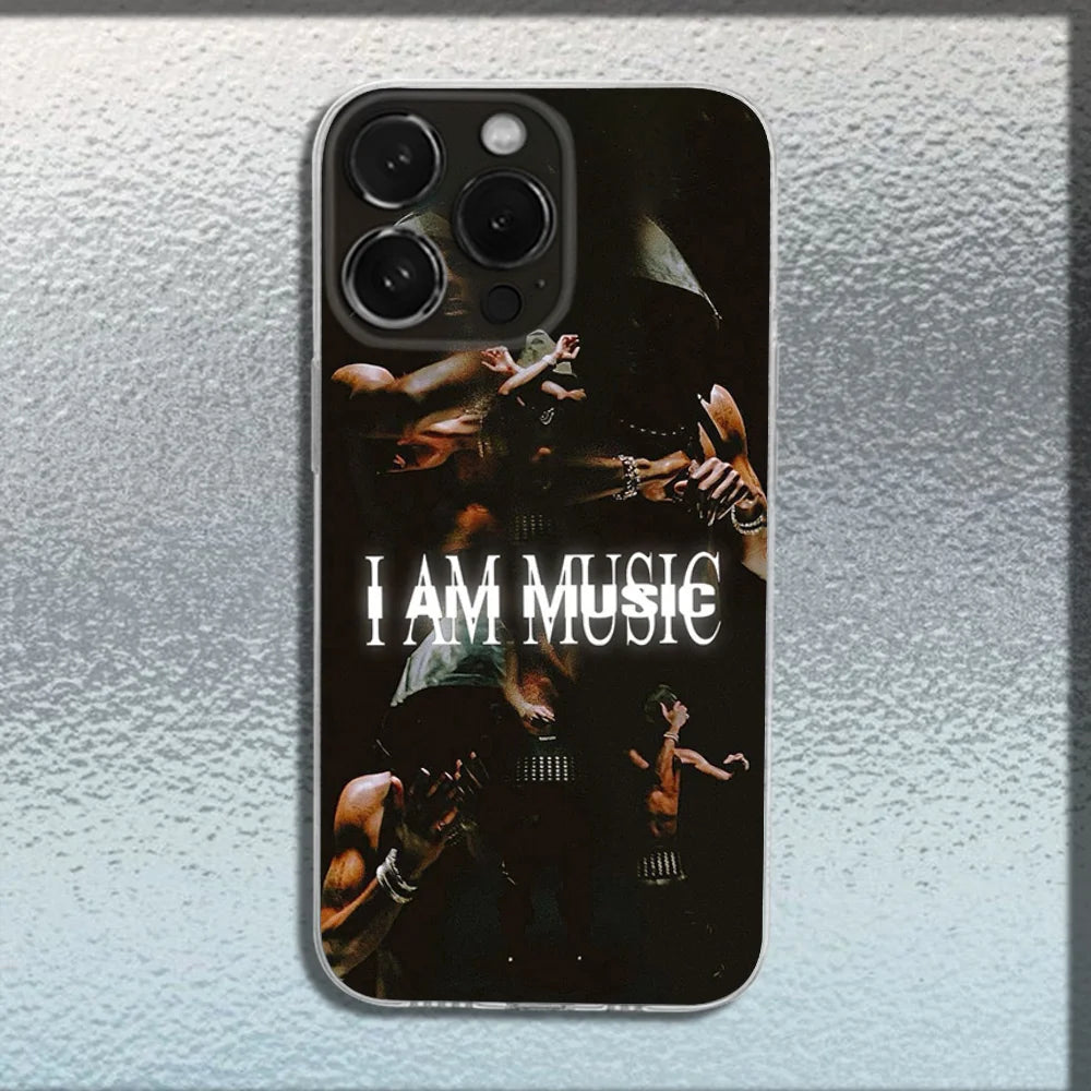 I AM MUSIC P-Playboi Carti Phone Case For iPhone 16,15,14,13,12,11 Plus,Pro,Max,XR,XS,X,Plus,SE,Mini Transparent Soft Cover