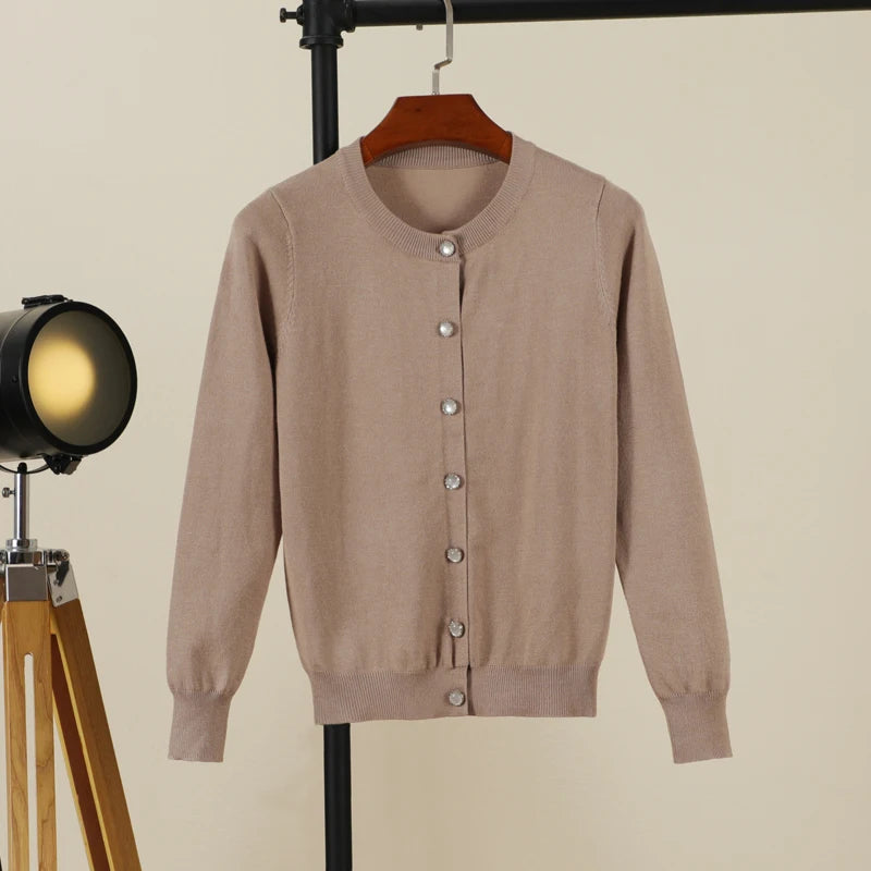 Cropped Blouses Cardigan Female Knitted Ladies Sweaters Crochet Top Black Women's Coat Spring 2025 Jersey Clothing Outerwear