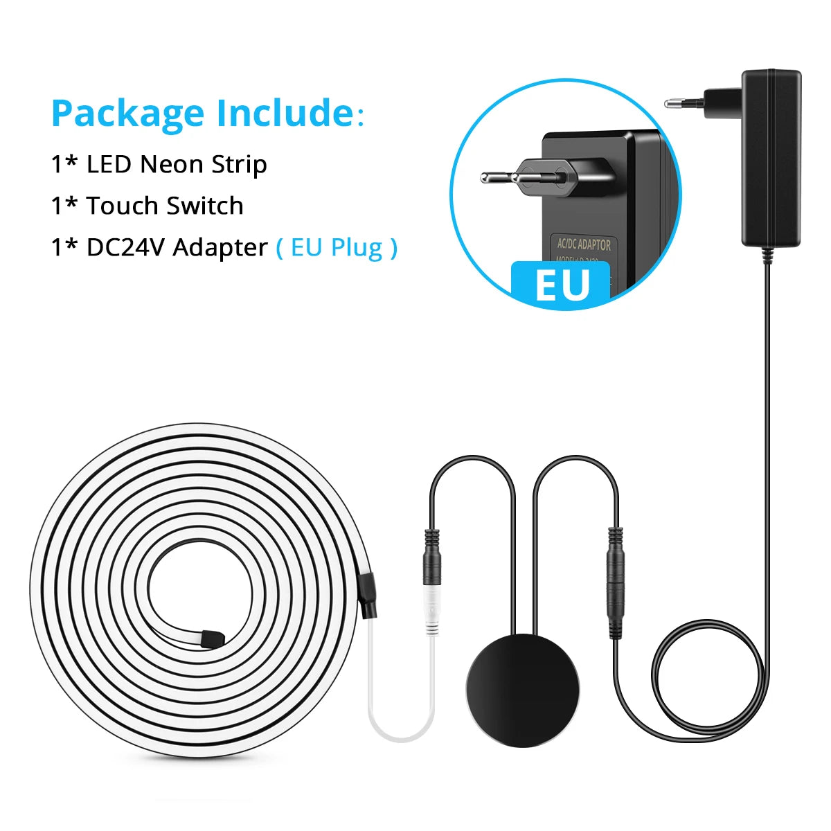 Black Tube LED Under Cabinet Light 24V Neon Lights Penetrable Wood Touch Dimmable Hand Scan Motion Sensor Cupboard Closet Decor