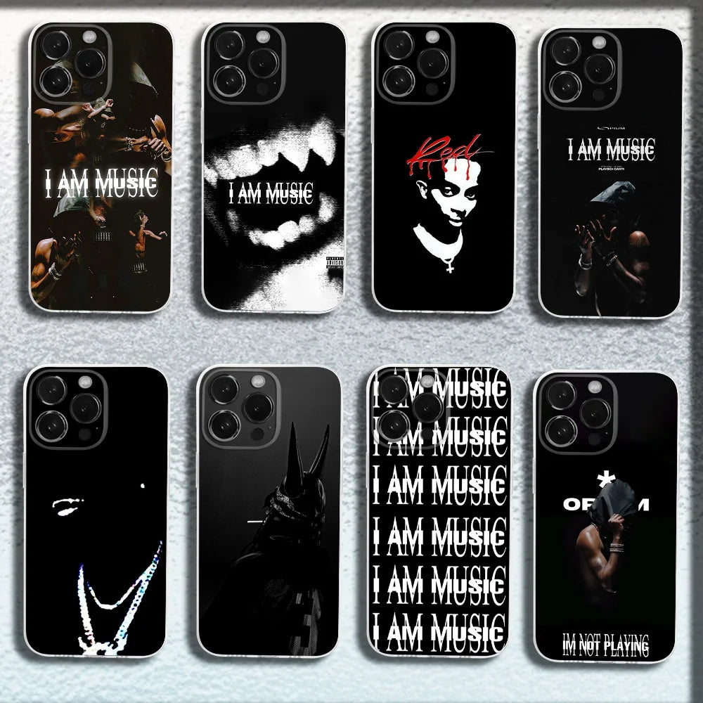 I AM MUSIC P-Playboi Carti Phone Case For iPhone 16,15,14,13,12,11 Plus,Pro,Max,XR,XS,X,Plus,SE,Mini Transparent Soft Cover