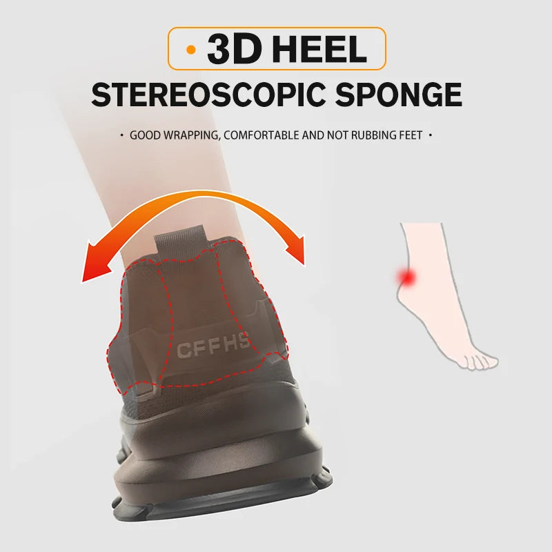 2025 Lightweight Men Safety Shoes Steel Toe Cap work Sneakers Men Protective Shoes Anti-smash Anti-puncture Indestructible Shoes