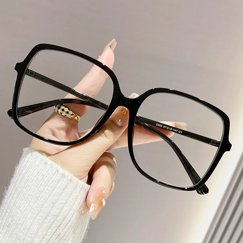 Women Prescription Oversized Minus Glasses Blue Light Blocking Short-sight Eyeglasses High Definition Near Sight Eyewear To -4.0