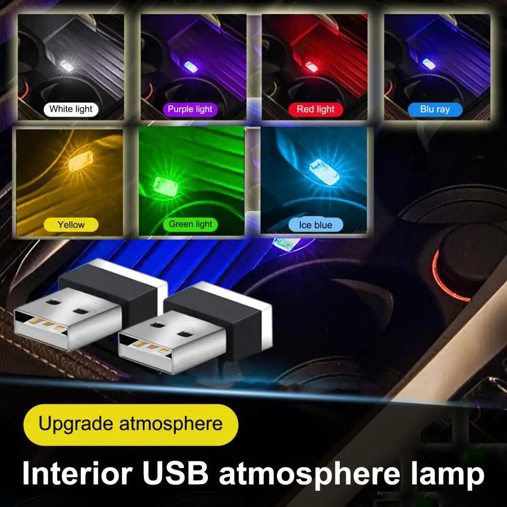 40% Dropshipping!!USB Ambient Light Universal Decorative Mini Auto Interior Plug-in LED Neon Ambient Lamp for Car