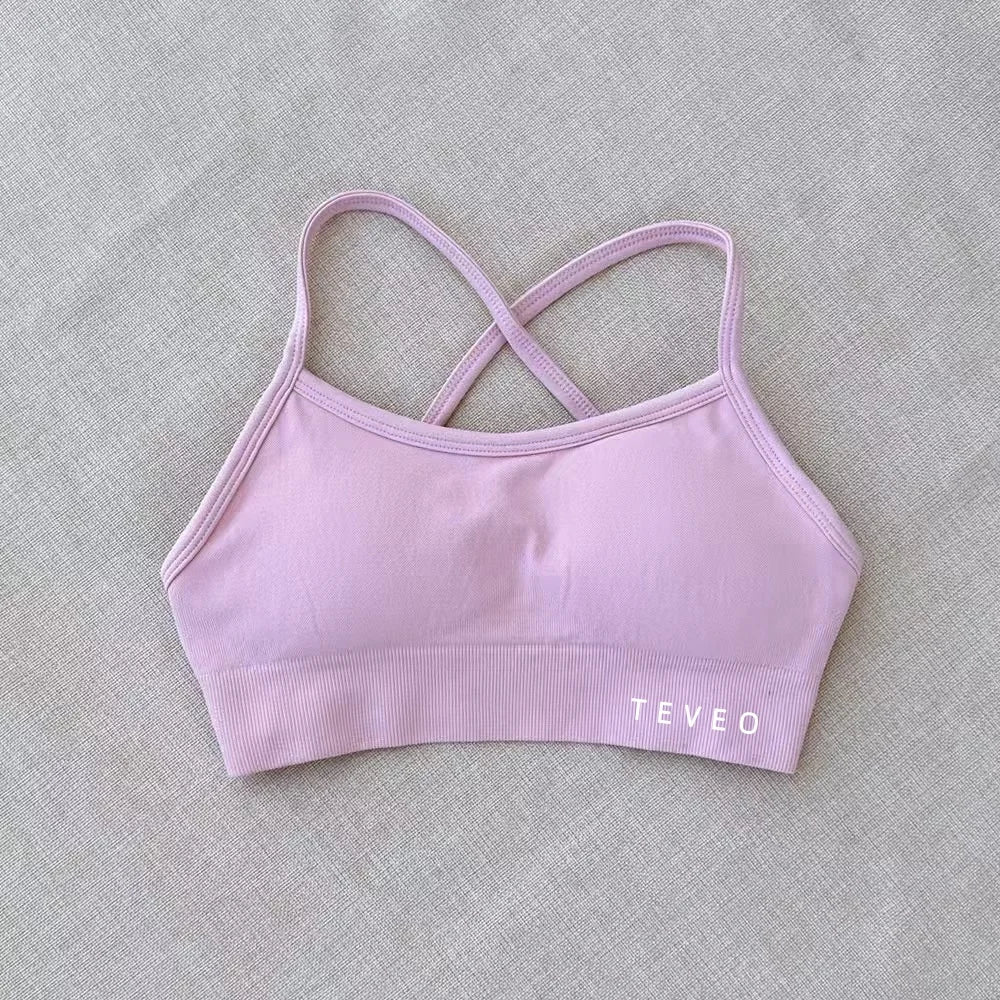 2025 Nouveau Haute Elastique Antichoc Entièrement Mat Croix Beauté Dos Nu Sans Couture Vêtements De Yoga Soutien-Gorge De Sport