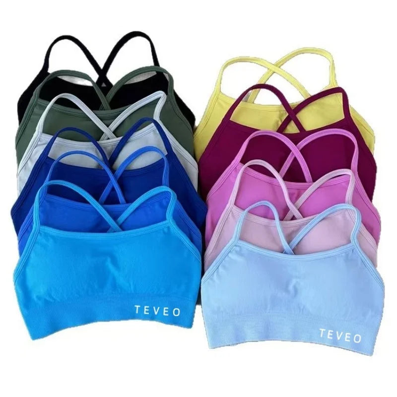 2025 Nouveau Haute Elastique Antichoc Entièrement Mat Croix Beauté Dos Nu Sans Couture Vêtements De Yoga Soutien-Gorge De Sport