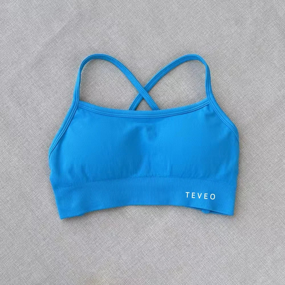 2025 Nouveau Haute Elastique Antichoc Entièrement Mat Croix Beauté Dos Nu Sans Couture Vêtements De Yoga Soutien-Gorge De Sport