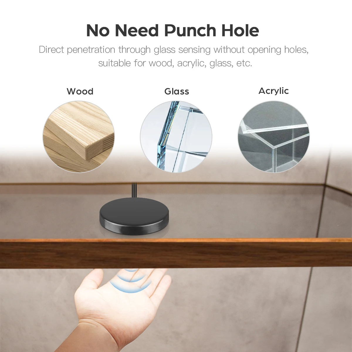 Black Tube LED Under Cabinet Light 24V Neon Lights Penetrable Wood Touch Dimmable Hand Scan Motion Sensor Cupboard Closet Decor