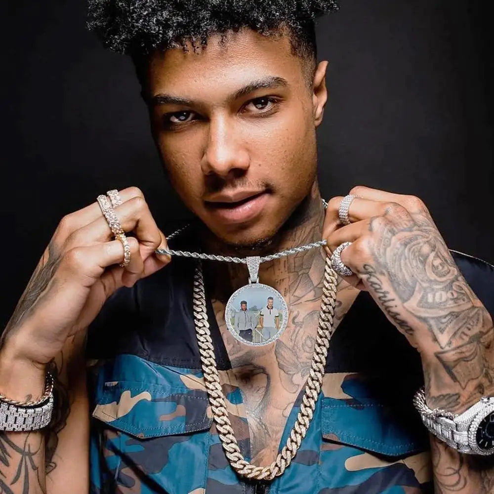 Hot Custom Photo Pendant Necklace Personality Men's Hip Hop Jewelry With 4mm Tennis Chain Cubic Zircon Gold Silver 585 Rose Gold