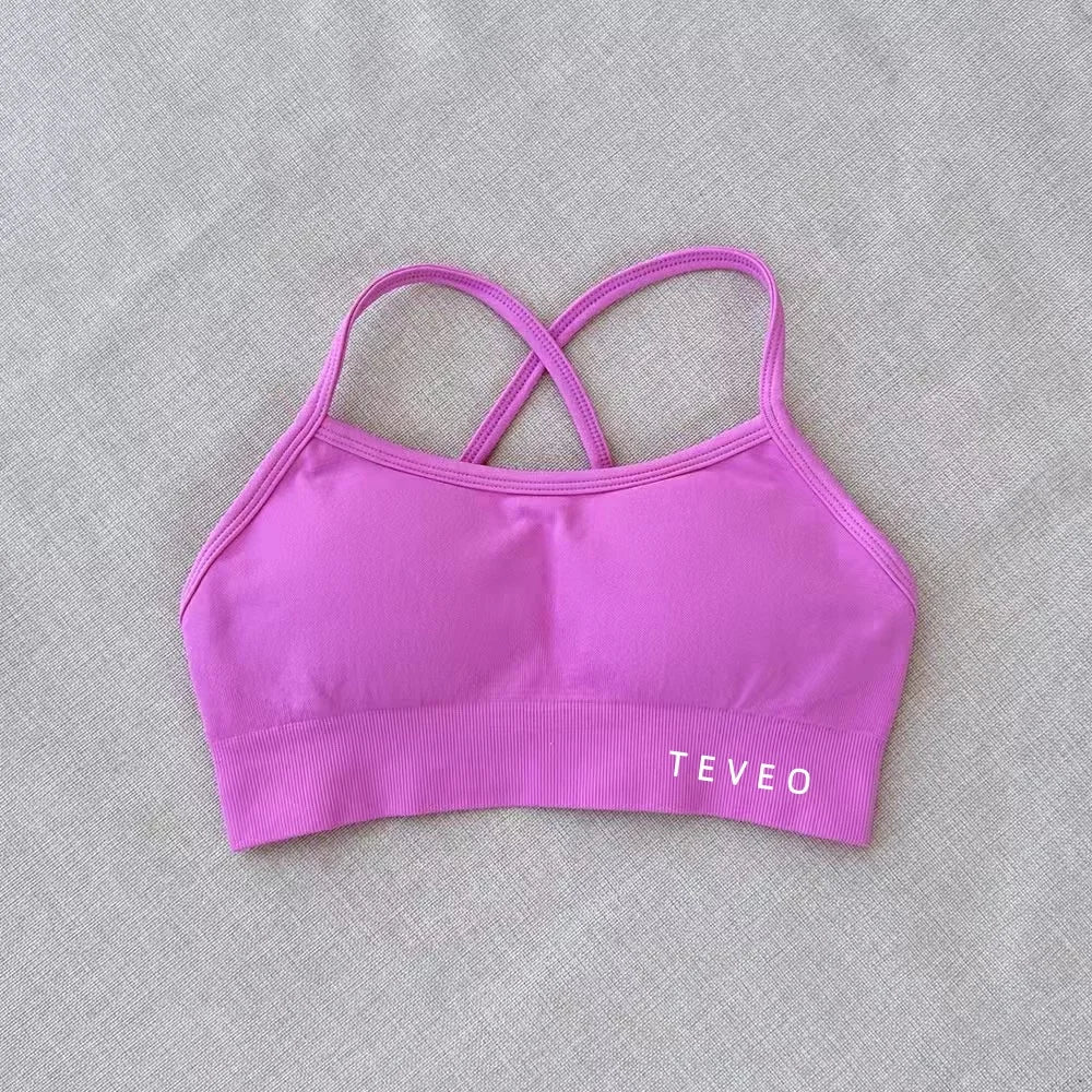 2025 Nouveau Haute Elastique Antichoc Entièrement Mat Croix Beauté Dos Nu Sans Couture Vêtements De Yoga Soutien-Gorge De Sport