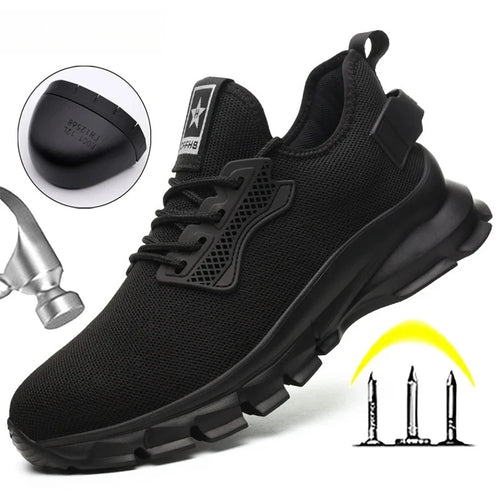 2025 Lightweight Men Safety Shoes Steel Toe Cap work Sneakers Men Protective Shoes Anti-smash Anti-puncture Indestructible Shoes