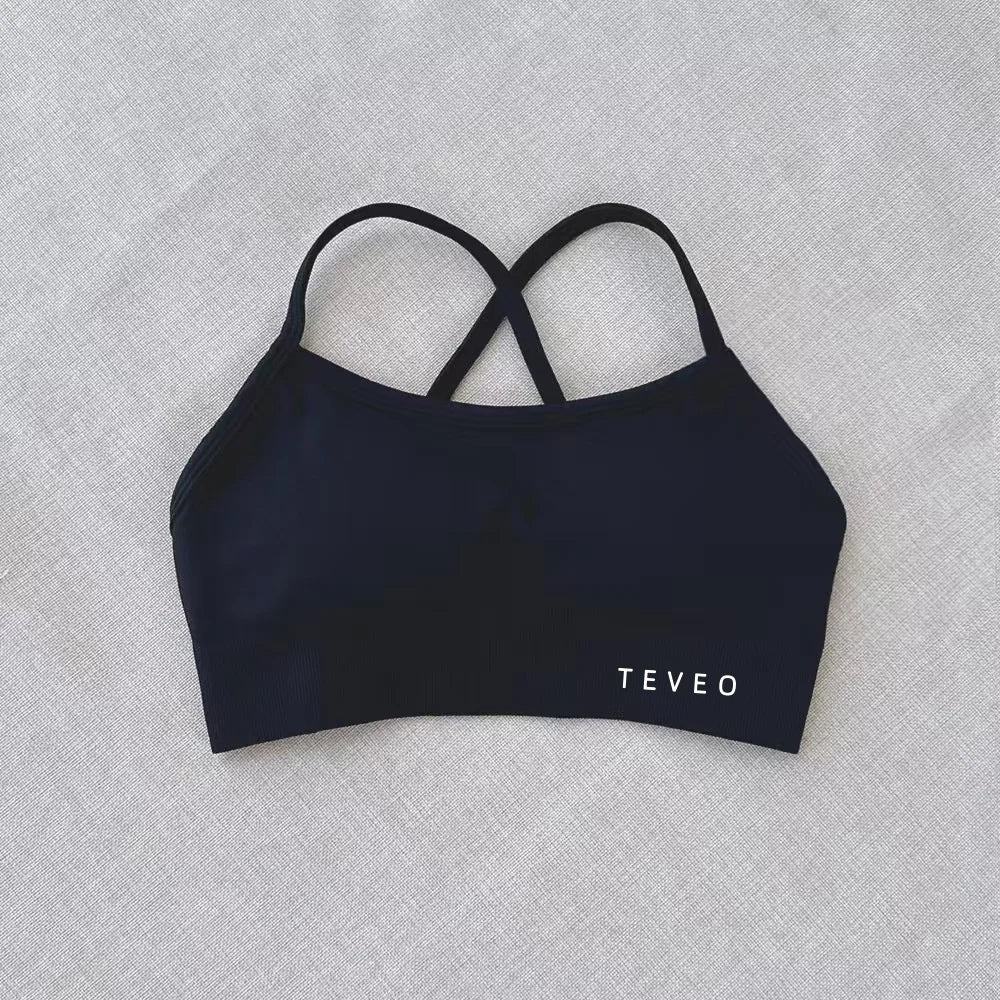 2025 Nouveau Haute Elastique Antichoc Entièrement Mat Croix Beauté Dos Nu Sans Couture Vêtements De Yoga Soutien-Gorge De Sport