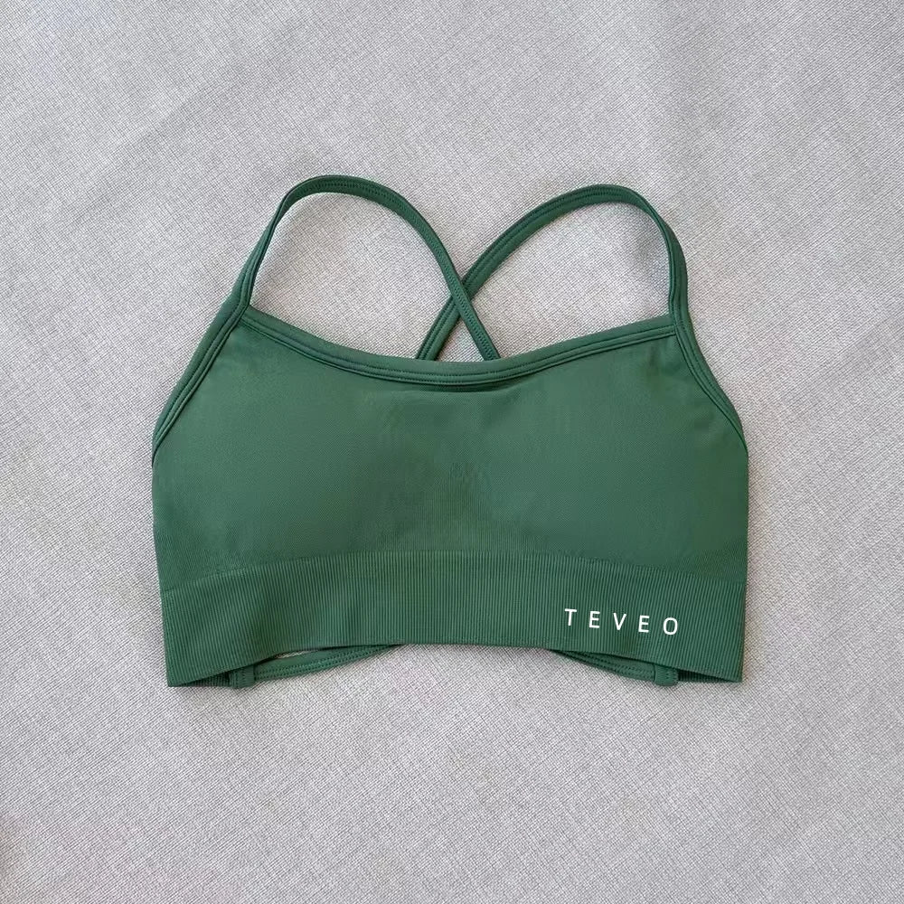 2025 Nouveau Haute Elastique Antichoc Entièrement Mat Croix Beauté Dos Nu Sans Couture Vêtements De Yoga Soutien-Gorge De Sport