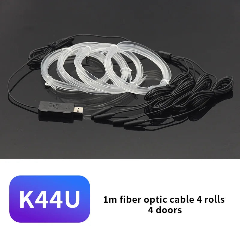 Car Environment El Wire LED USB Flexible Neon Interior Lights Assembly RGB For Automotive Decoration Lighting 3M Hidden APP