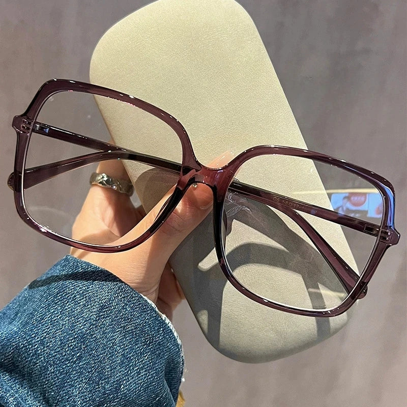 Women Prescription Oversized Minus Glasses Blue Light Blocking Short-sight Eyeglasses High Definition Near Sight Eyewear To -4.0