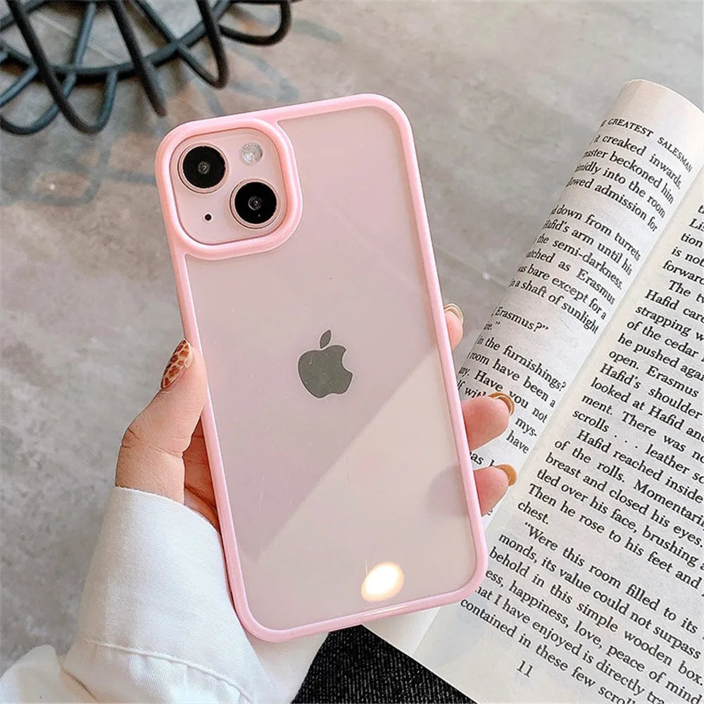 Candy Shockproof Silicone Bumper Phone Case for Iphone 17 16 15 14 11 12 13 Pro Max XS XR plus Transparent Protection Back Cover