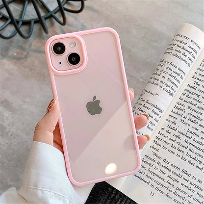 Candy Shockproof Silicone Bumper Phone Case for Iphone 17 16 15 14 11 12 13 Pro Max XS XR plus Transparent Protection Back Cover