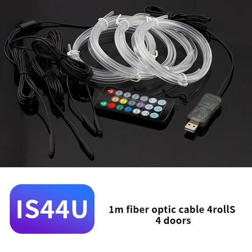 Car Environment El Wire LED USB Flexible Neon Interior Lights Assembly RGB For Automotive Decoration Lighting 3M Hidden APP