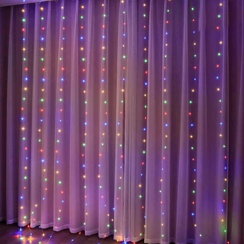 Christmas Lights Curtain Garland Merry Christmas Decor for Home 2025 Xmas Ornament Navidad Gifts Fairy Lights Festoon New Year