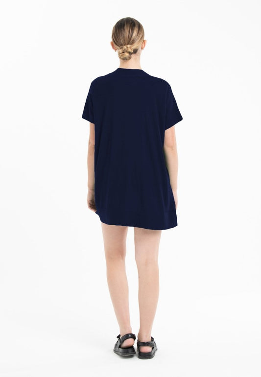 Gilet à manches courtes femme en cachemire & laine ultrafin bleu marine - KELLY 5